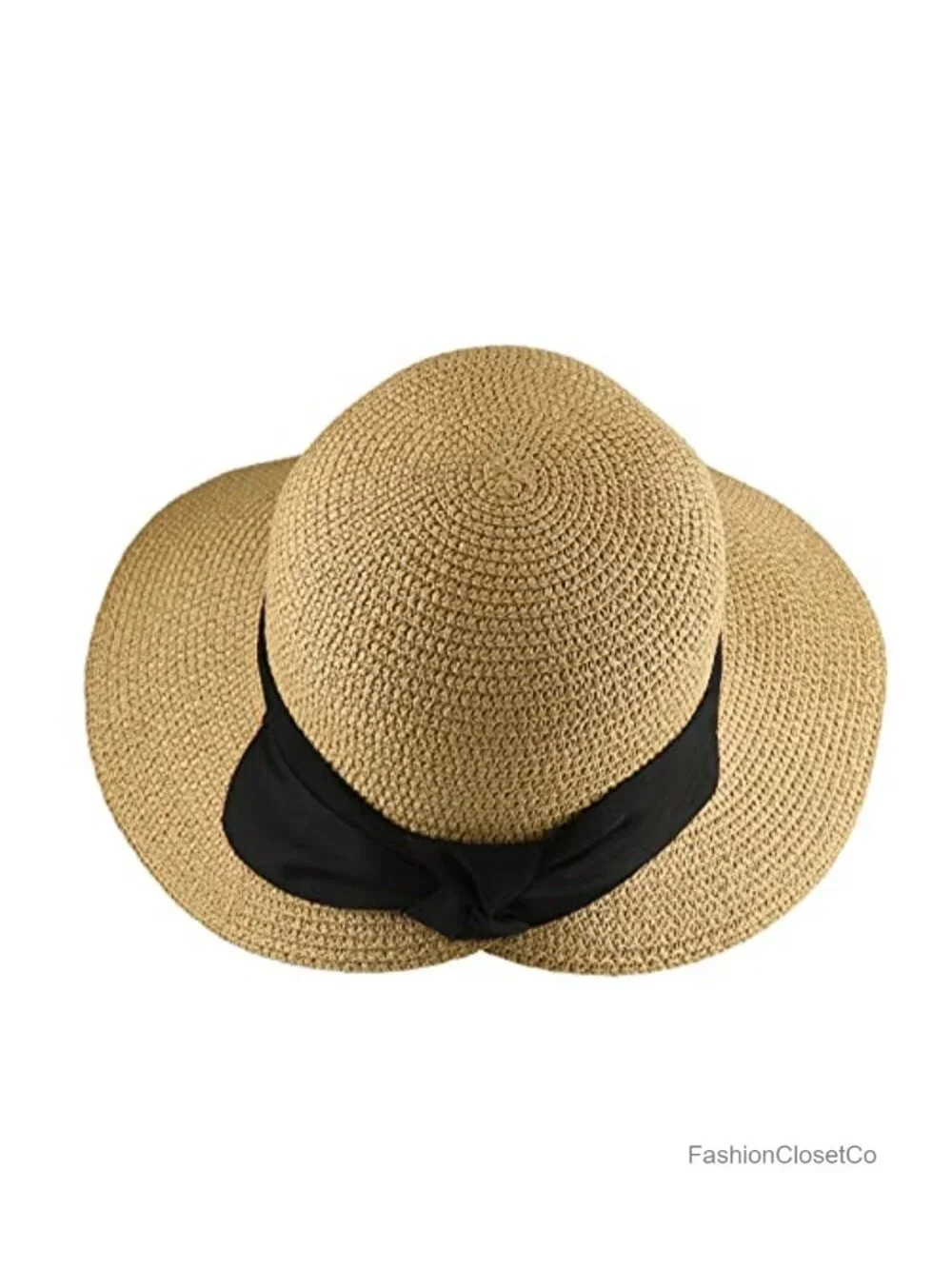 Wide Brim Foldable Straw Sun Hat with UPF 50